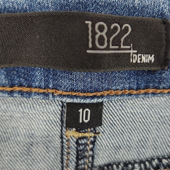 1822 Denim Women's Size 10 Raw Ankle Distressed Stretch Blue Jeans - Picture 6 of 10